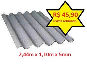 Kit 8 Telhas 2,44 x 1,10 x 5mm Fibrocimento Ondulada Promoção