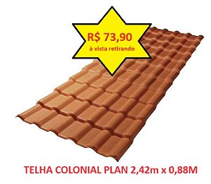 Promoção Telha Plan 2,42 x 0,88