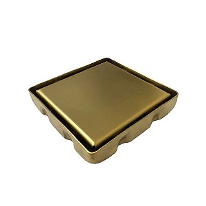 Ralo Dourado Tampa Oculta 10x10 By Fineza