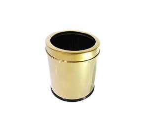 Lixeira Dourada em Aço Inox com Aro 5,4L - By Fineza