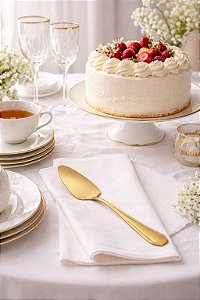 Espátula para Bolo Victoria Dourada em Aço Inox