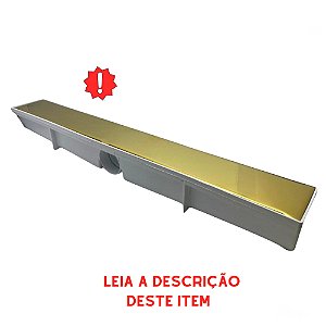 Ralo Linear Oculto Dourado 6x50cm Com tampa Aço Inox Fineza OUTLET