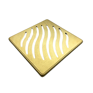 Ralo Adonis Quadrado Dourado Fosco em Aço Inox