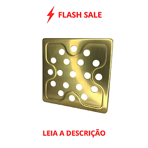Ralo Aneci Quadrado Dourado Fosco em Aço Inox