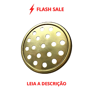 Ralo Aquiles Redondo Dourado Fosco em Aço Inox