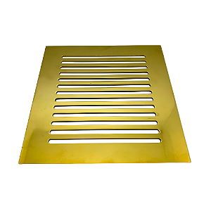 Ralo Valência Quadrado Dourado em Aço Inox