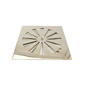 Ralo Orion Quadrado Dourado em Aço Inox 15cmX15cm