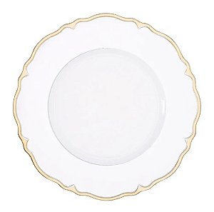 Sousplat Florença Dourado e Branco Fineza