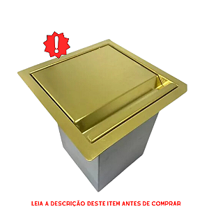 Lixeira Dourada Quadrada em Aço Inox para Embutir 4L OUTLET By Fineza