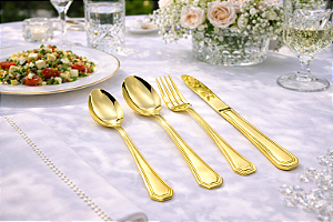 Faqueiro Versance 16 peças Dourado em Aço Inox