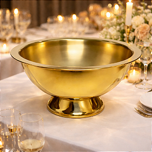 Champanheira Perla Dourada em Aço Inox