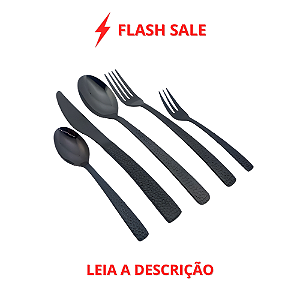 Faqueiro Norah 30 peças Preto em Aço Inox