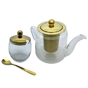 Conjunto para Chá Dourado 2 peças Fineza