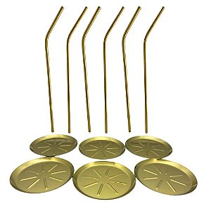 Kit Drink 12 peças Dourado em Aço Inox