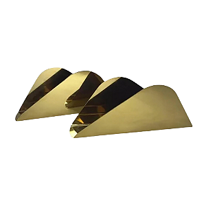 Conjunto de Porta Guardanapos Luxor 2 peças Dourado em Aço Inox