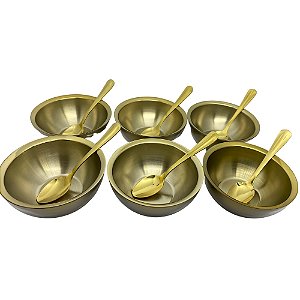 Conjunto de Sobremesa Luxor 18 peças Dourado em Aço Inox e Plástico