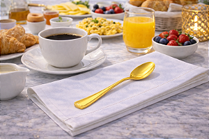 Colher de Café Victoria Dourada em Aço Inox