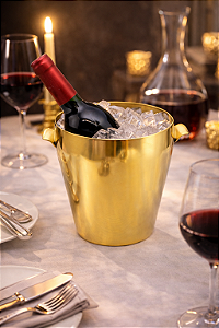 Balde para Garrafas Luxor Dourado em Aço Inox 3L