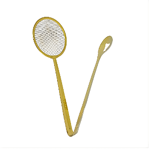 Escumadeira para Fritura Victoria Dourada em Aço Inox com Pegador