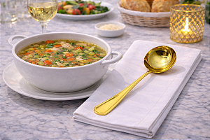 Concha para Molho Victoria Dourada em Aço Inox