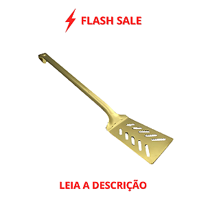 Espátula para Fritura Anna Dourada em Aço Inox