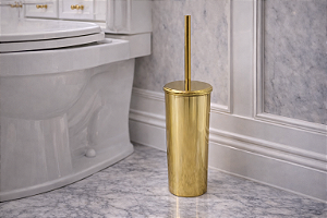 Escova Sanitária Ramona Dourada em Aço Inox