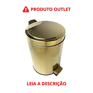 Lixeira Greta Redonda Dourada em Aço Inox com Pedal OUTLET