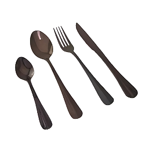 Faqueiro Passion Preto em Aço Inox