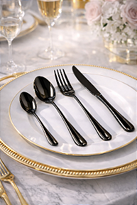 Faqueiro Passion Preto em Aço Inox