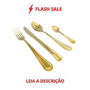 Faqueiro Victoria Dourado em Aço Inox