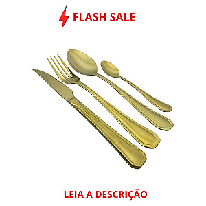 Faqueiro Victoria Dourado em Aço Inox