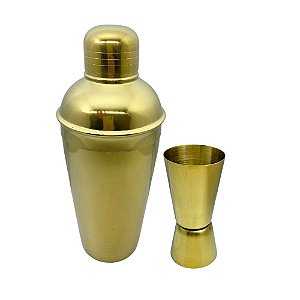Kit Bartender Dourado em Aço Inox