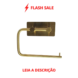 Porta Papel Higiênico de Parede Luigi Dourado em Aço Inox