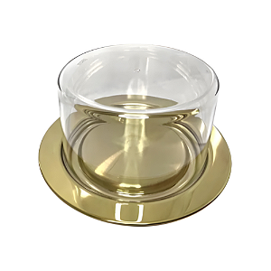 Prato para Queijo Luxor Dourado em Acrílico e Aço Inox