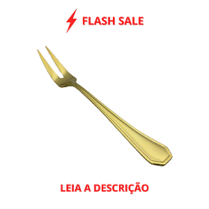 Garfo de Churrasco Victoria Dourado em Aço Inox