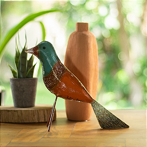 Escultura de Ferro Pássaro Color
