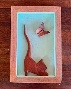 Quadro Gatinho Azul Claro (30x20cm)