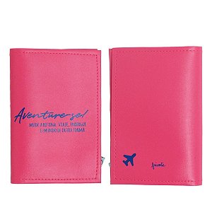 Capa para Passaporte Especial chic - Aventure-se pink