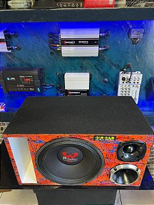 CAIXA TRIO ULTRA 550 RMS AZUL COM DRIVER COMPET E TWITTER UNLIKE 100 RMS
