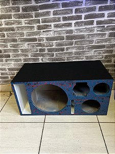 Caixa 4 VIAS 12 vazia para altofalantes de 400 a 650 RMS/ médio de 6/ bocal de alumíno/ twitter - Azul feita no MDF