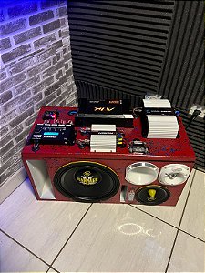 SOM AUTOMOTIVO 4 VIAS COMPLETO - EROS HAMMER 700 + PAINEL DE MÓDULOS FULL TARAMPS