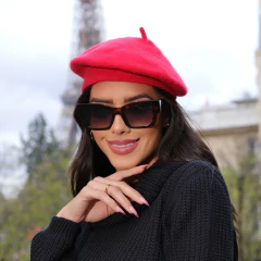 Óculos de Sol Retangular Blogueira Paris - Camuflado - Acetato