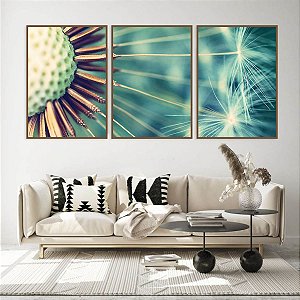 Trio de Quadro Dente de Leão Verde