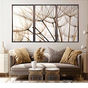 Trio de Quadro Dente de Leão Neutro