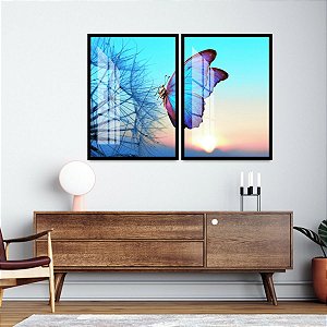 Dois Quadros - Borboleta Dente de Leão