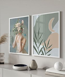 Quadro Decorativo - Mulher Cabeça de Flor