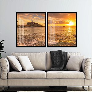 Dois Quadros Mar e Nascer Do Sol Salvador