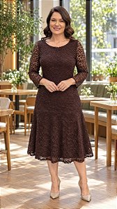 Vestido de Renda Camurça