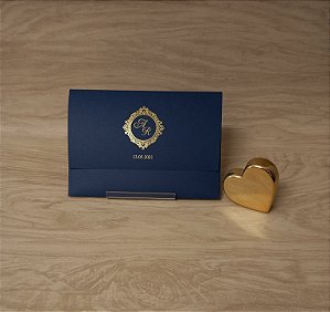 Envelope Aba reta azul marinho com Hot Stamping