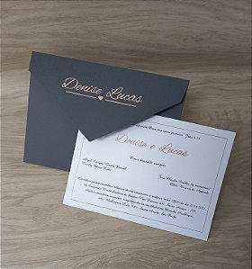 Convite de Casamento Clássico com Hot Stamping | Luxo